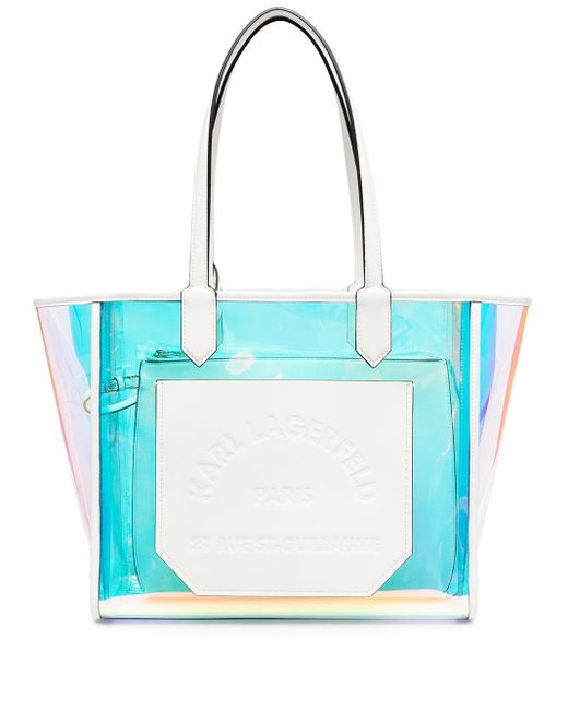 Bolso shopper Journey Hologram Karl Lagerfeld de color White