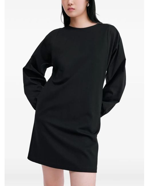 MARCELLA Black Patti Bishop-Sleeve Mini Dress