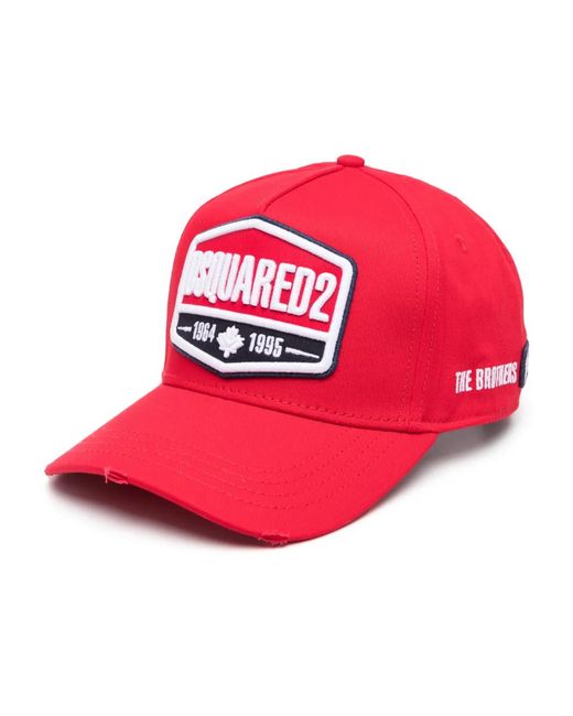 DSquared² Pink Logo-Patch Baseball Cap for men