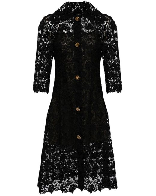 Robe-chemise à sequins Oscar de la Renta en coloris Black