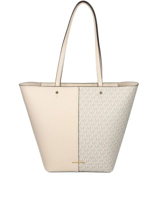 MICHAEL Michael Kors White Monogram Panel Tote Bag