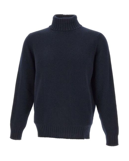 メンズ FILIPPO DE LAURENTIIS リブ ハイネックセーター Blue