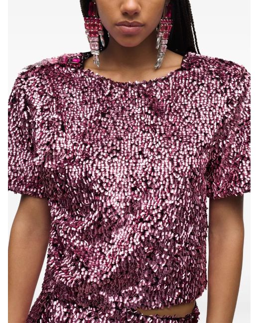 Area Red Sequin Top
