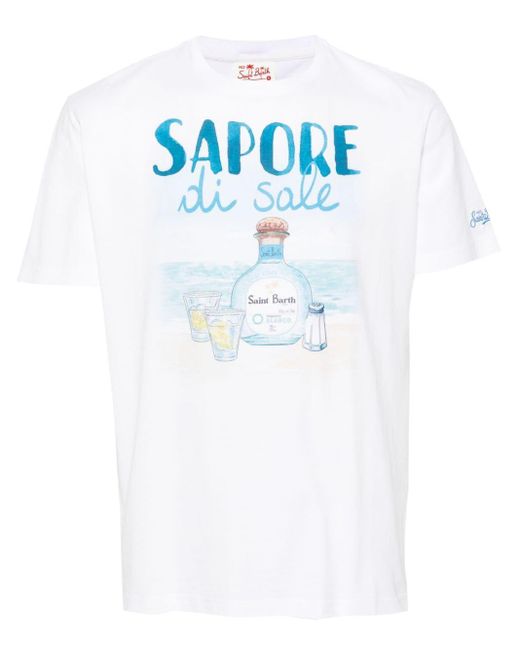 Mc2 Saint Barth Blue X Gin Mare Graphic-print Cotton T-shirt for men
