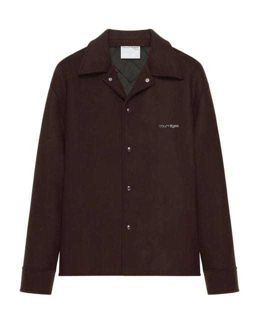 Courreges Brown Snap-Button Shirt Jacket for men