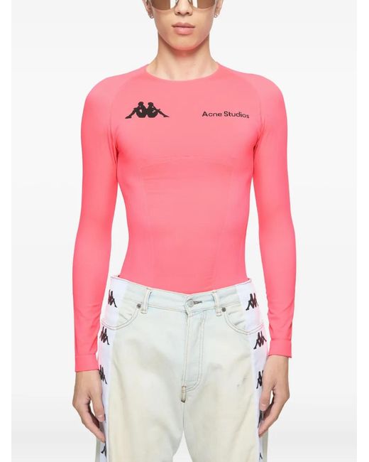 Acne Pink X Kappa Logo T-Shirt