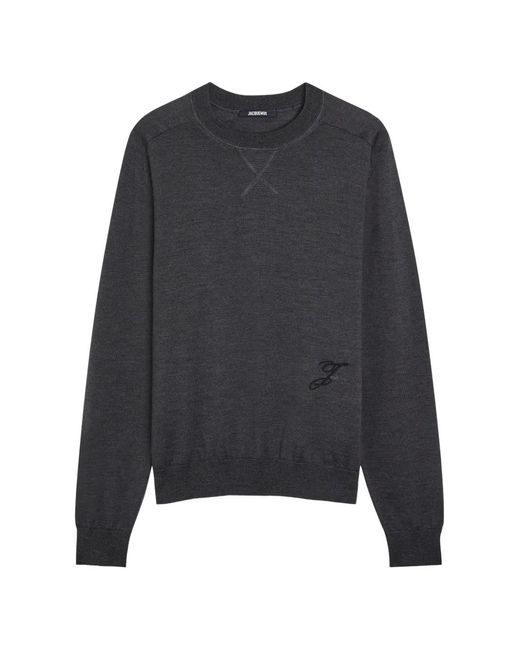 Jacquemus Blue Crew-Neck Sweatshirt for men