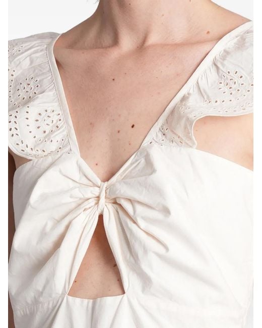 Antik Batik White Baby Broderie-Anglaise Ruffled Midi Dress