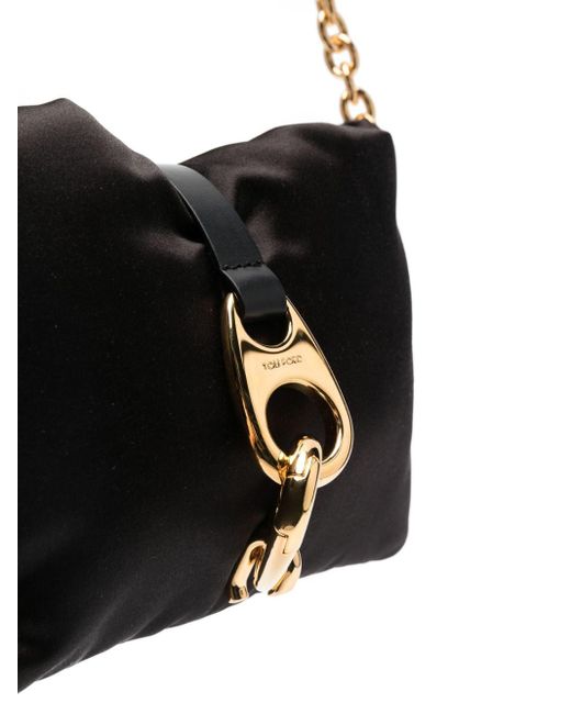 Tom Ford Small Carine Silk-satin Crossbody Bag in Black