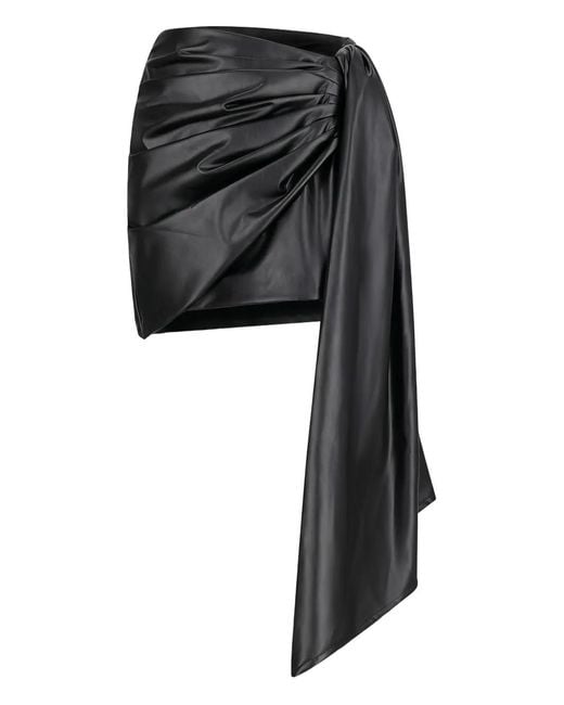 David Koma Black Draped Mini Skirt