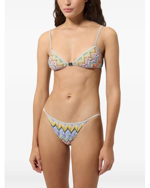 Missoni White Zigzag-Knit Bikini