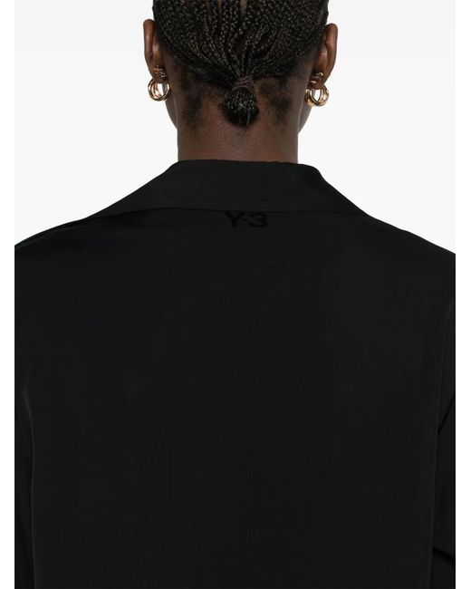 Y-3 Black Pointed-Flat-Collar Shirt