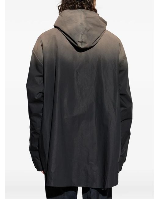 Balenciaga Black Hooded Button Shirt for men