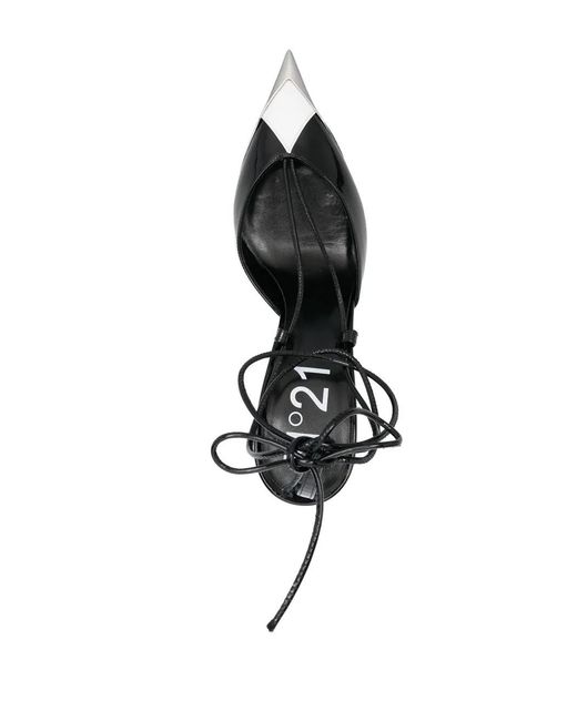 Escarpins En Cuir Verni À Design Colour Block N°21 en coloris Black