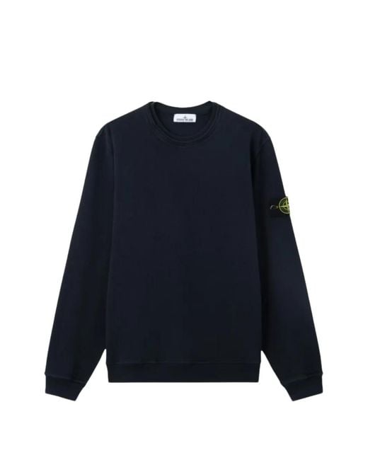 Stone Island Blue Patch Crew-Neck Sweatshirt for men