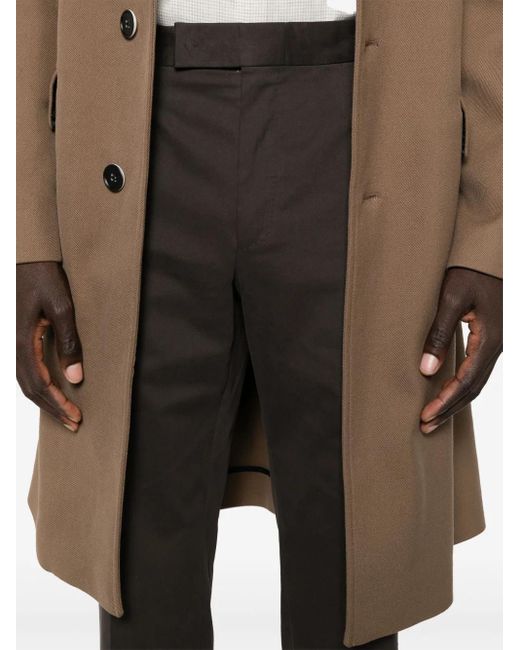 Zegna Gray Gabardine-Weave Trousers for men