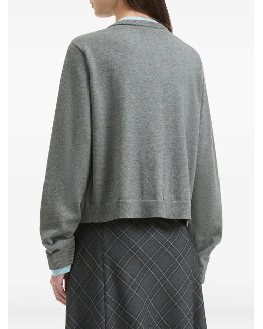 B+ AB Cropped Button-Up Vest in het Blue