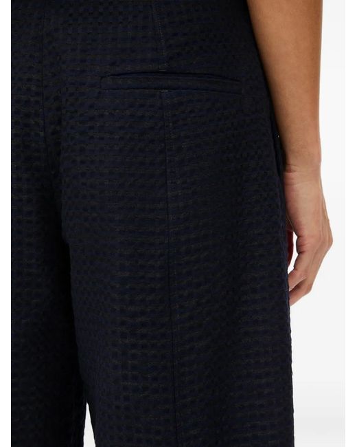 Another Tomorrow Blue Gingham Bermuda Shorts