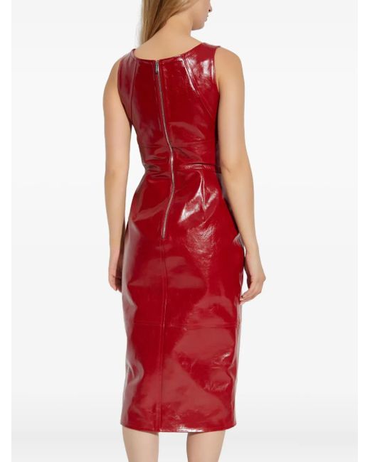 Vestido midi con cuello en V DSquared² de color Red
