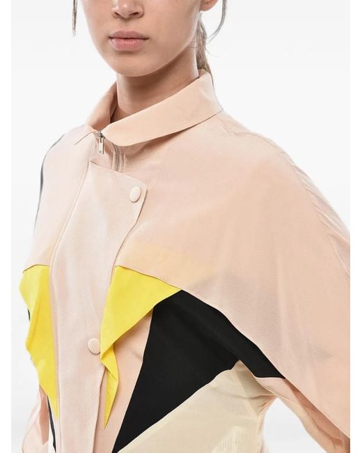 Stella McCartney Natural Mini Margot Contrast-Detail Dress