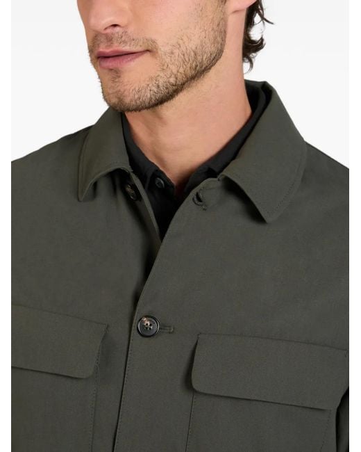 Incotex Green Cotton Overshirt for men