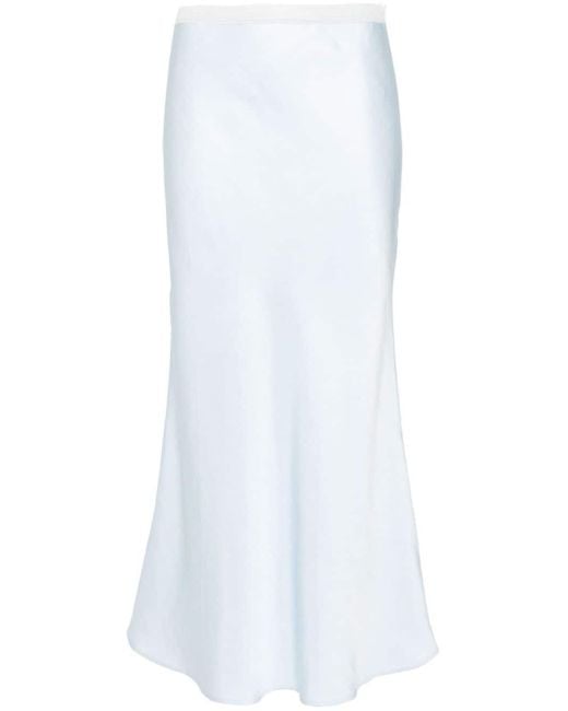 Sandro White Logo-waistband Maxi Skirt