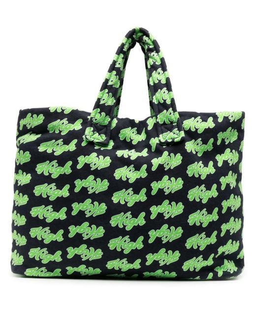 Natasha Zinko Green All-Over High-Print Tote Bag