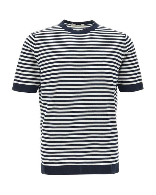 FILIPPO DE LAURENTIIS Gestreiftes T-Shirt in Blue für Herren