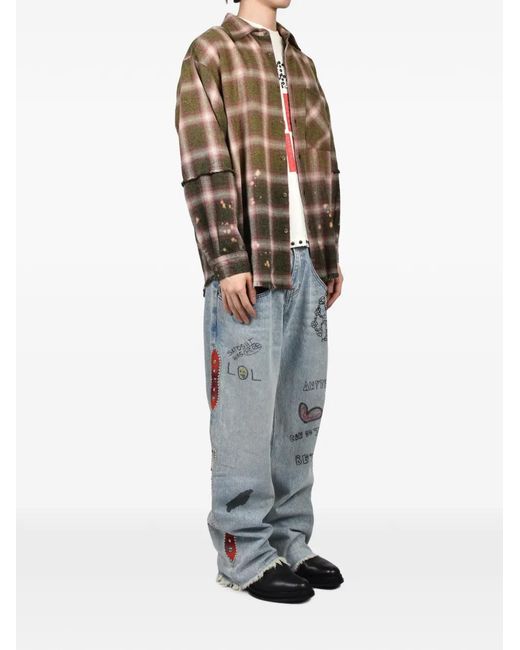 Satoshi Nakamoto Gray Nessa Patchwork Jeans for men