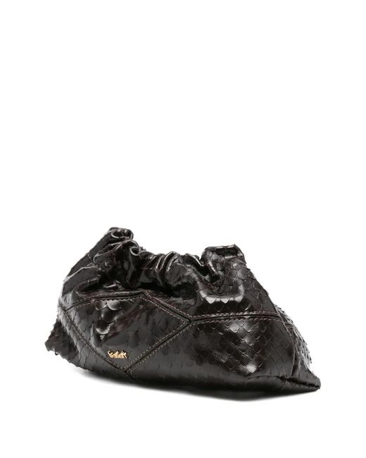 Ba&sh Black June Drawstring Clutch Bag