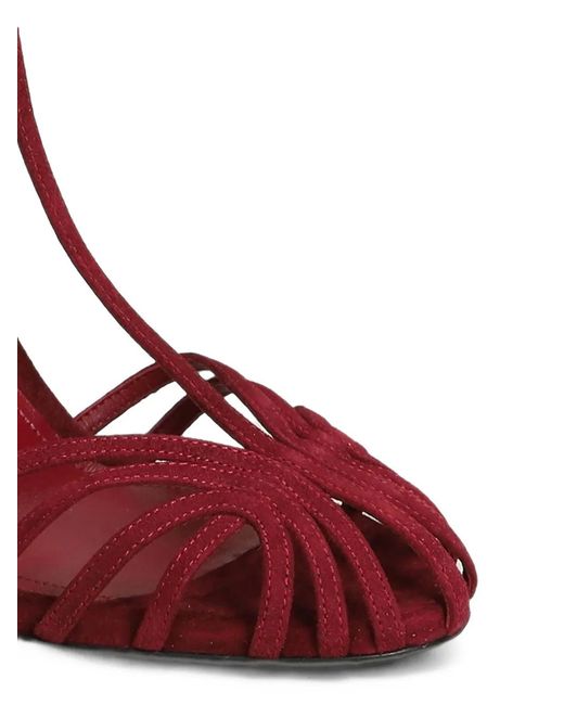 ALEVI Pink Cage-Strap Stiletto-Heel Sandals