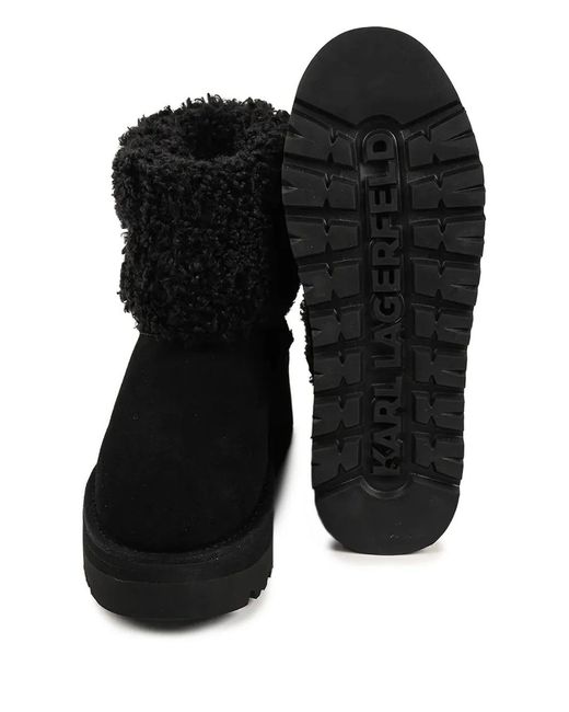 Karl Lagerfeld Black Skylar Signature-Detail Platform Boots