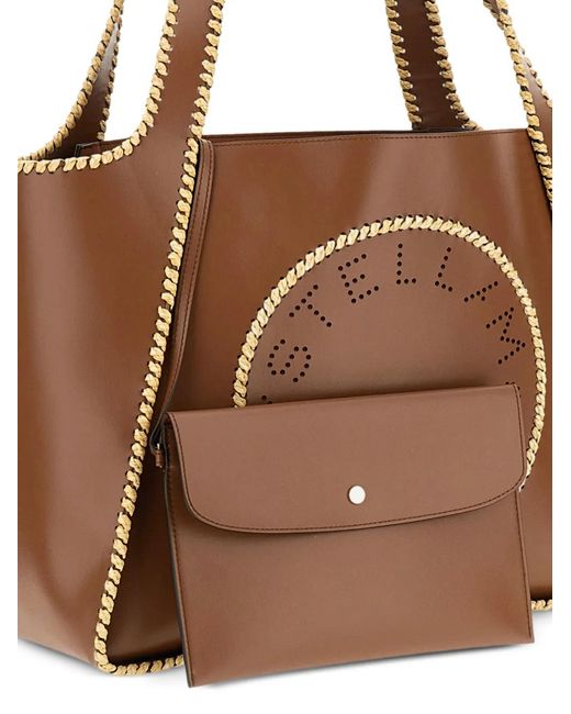 Stella McCartney Brown Logo-Detail Tote Bag