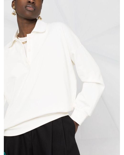 The Row White Knitted Polo Sweatshirt