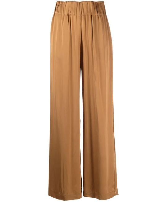 Aspesi Brown High-Waist Wide-Leg Trousers