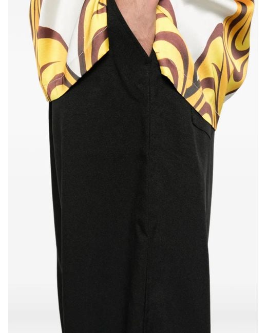 Y-3 Black Drawstring Elasticated-Cuffs Trousers for men