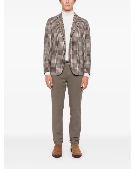 Tagliatore Brown Checked Blazer for men
