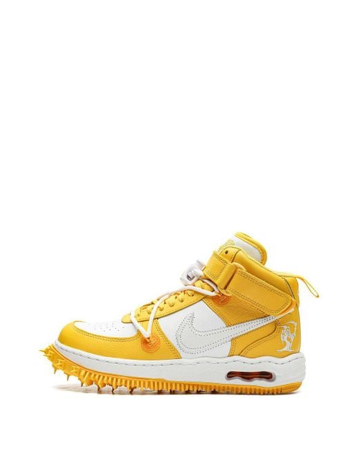 Nike X Off-White Air Force 1 Mid Varsity Maize Sneakers in Yellow für Herren