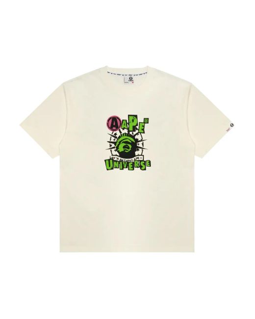 Aape By A Bathing Ape T-Shirt Met Grafische Print in het White voor heren