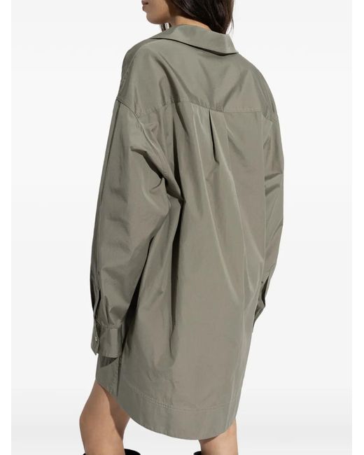 DSquared² Kleedjes ,Grijs ,Katoen V-Hals Jurk in het Gray