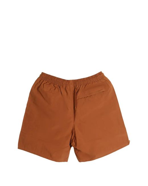 Stussy Brown Water Logo-Print Shorts for men