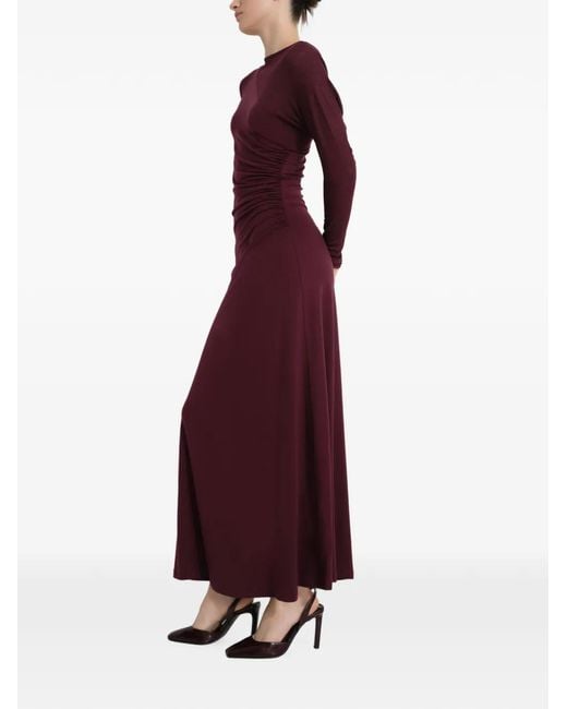 MARCELLA Purple Ambrose Ruched-Bodice Maxi Dress