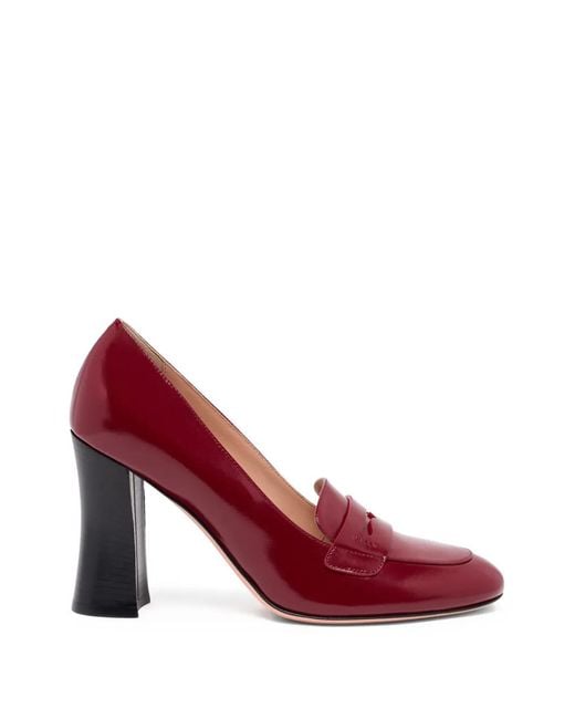 Bally Red Saule Leather Loafers