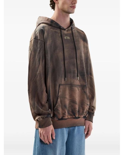 Gcds Brown Logo-Patch Hoodie for men