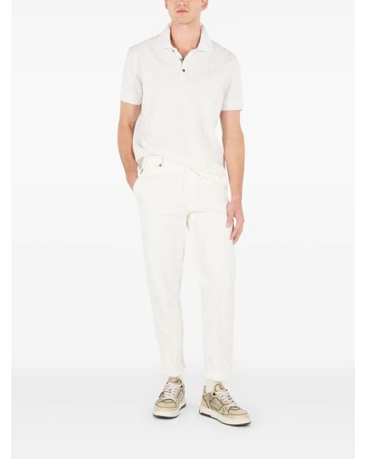 Roberto Cavalli White Python-Print Polo Shirt for men