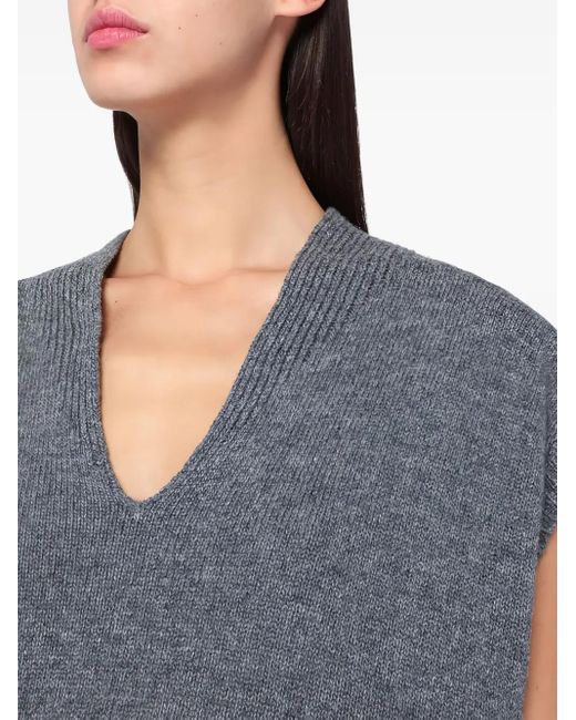 Haut En Maille À Col V Roberto Collina en coloris Blue