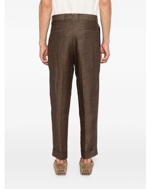 Berwich Gray Chiaia Pleated Tailored Trousers for men