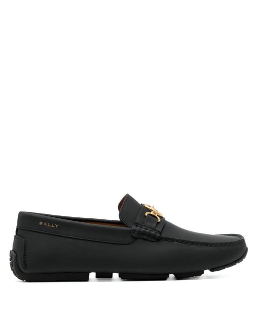Bally Black Pilot Leather Loafers for men