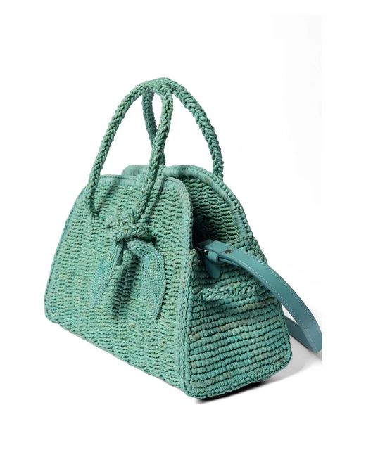 Jacquemus Green Le Petit Turismo Raffia Bag