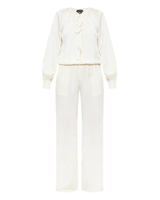 Tom Ford ギャザージャンプスーツ White